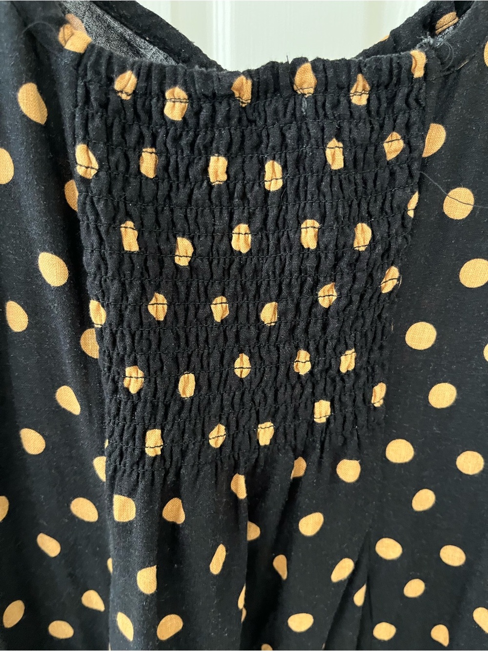 Cynthia Rowley Black and Tan Polka Dot Sleeveless Midi Dress size 6 - Picture 8 of 9